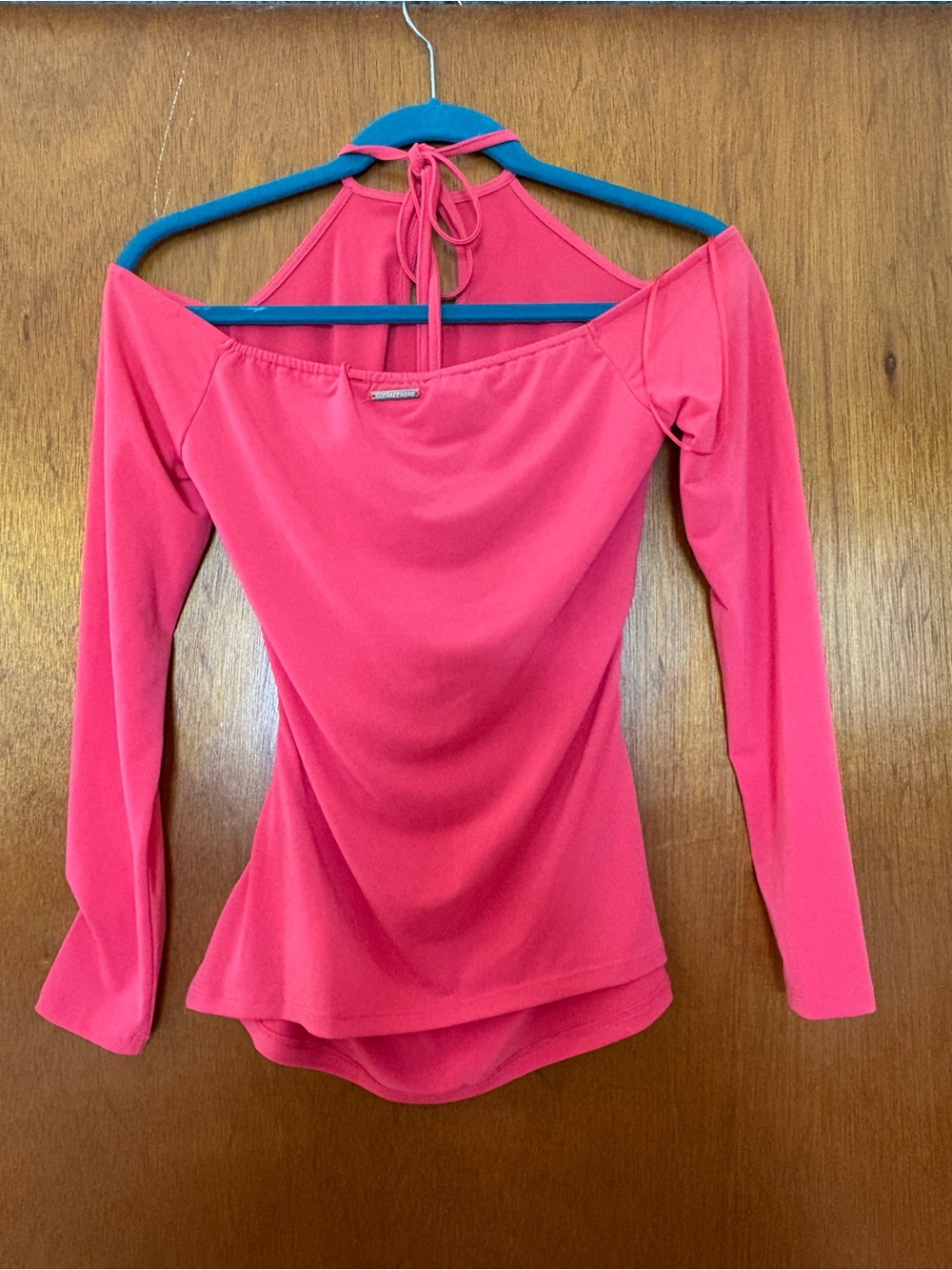 Small Michael Kors Pink Cold Shoulder Keyhole Long Sleeve Top - Picture 6 of 16
